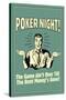 Poker Night Game Over When Rent Money's Gone Funny Retro Poster-Retrospoofs-Stretched Canvas