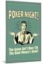 Poker Night Game Over When Rent Money's Gone Funny Retro Poster-Retrospoofs-Mounted Poster