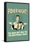 Poker Night Game Over When Rent Money's Gone Funny Retro Poster-Retrospoofs-Framed Stretched Canvas