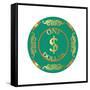 Pokerchip $1, 2015-Francois Domain-Framed Stretched Canvas