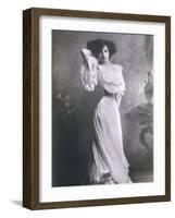 Polaire French Music Hall Entertainer in an Elegant White Dress-Paul Boyer-Framed Photographic Print