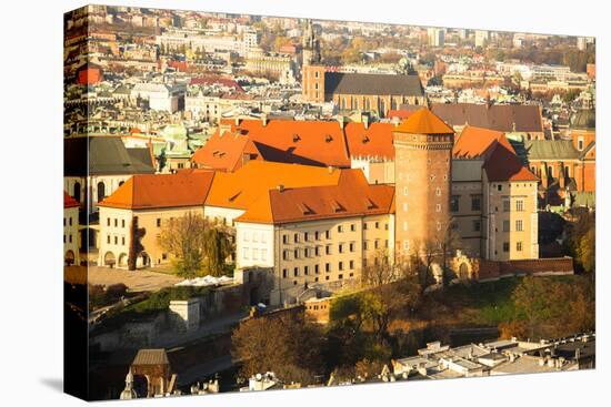 Poland, Aerial View of Royal Wawel Castle in Krakow.-De Visu-Stretched Canvas