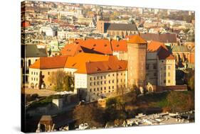 Poland, Aerial View of Royal Wawel Castle in Krakow.-De Visu-Stretched Canvas
