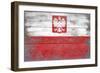 Poland Country Flag - Barnwood Painting-Lantern Press-Framed Art Print
