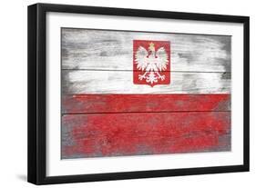 Poland Country Flag - Barnwood Painting-Lantern Press-Framed Art Print