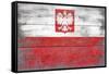 Poland Country Flag - Barnwood Painting-Lantern Press-Framed Stretched Canvas