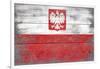 Poland Country Flag - Barnwood Painting-Lantern Press-Framed Art Print