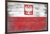 Poland Country Flag - Barnwood Painting-Lantern Press-Framed Art Print