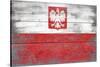 Poland Country Flag - Barnwood Painting-Lantern Press-Stretched Canvas