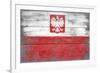 Poland Country Flag - Barnwood Painting-Lantern Press-Framed Art Print