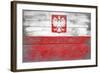 Poland Country Flag - Barnwood Painting-Lantern Press-Framed Art Print