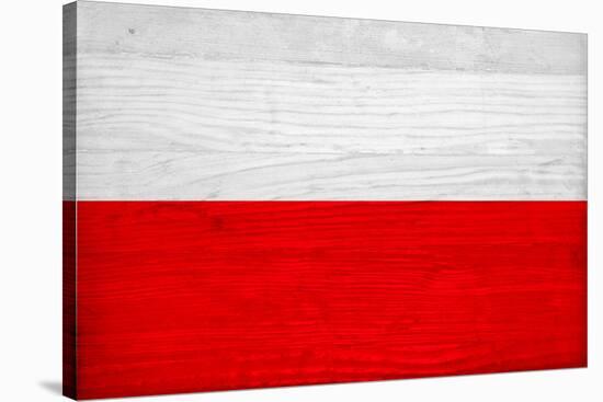 Poland Flag Design with Wood Patterning - Flags of the World Series-Philippe Hugonnard-Stretched Canvas