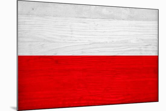Poland Flag Design with Wood Patterning - Flags of the World Series-Philippe Hugonnard-Mounted Art Print