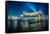 Poland, Krakow. Market Square at Night.-bloodua-Framed Stretched Canvas