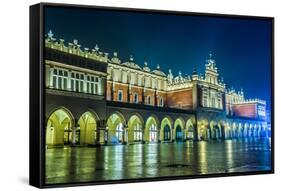 Poland, Krakow. Market Square at Night.-bloodua-Framed Stretched Canvas