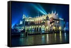 Poland, Krakow. Market Square at Night.-bloodua-Framed Stretched Canvas