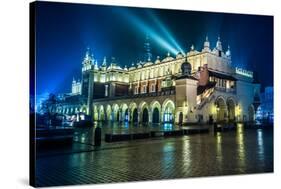 Poland, Krakow. Market Square at Night.-bloodua-Stretched Canvas