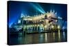 Poland, Krakow. Market Square at Night.-bloodua-Stretched Canvas