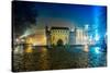 Poland, Krakow. Market Square at Night.-bloodua-Stretched Canvas