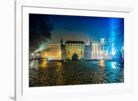 Poland, Krakow. Market Square at Night.-bloodua-Framed Photographic Print