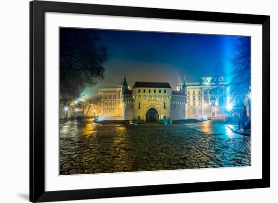 Poland, Krakow. Market Square at Night.-bloodua-Framed Photographic Print