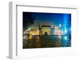 Poland, Krakow. Market Square at Night.-bloodua-Framed Photographic Print