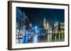 Poland, Krakow. Market Square at Night.-bloodua-Framed Photographic Print