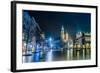 Poland, Krakow. Market Square at Night.-bloodua-Framed Photographic Print