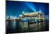 Poland, Krakow. Market Square at Night.-bloodua-Mounted Photographic Print