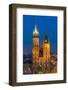 Poland, Krakow. Market Square at Night.-bloodua-Framed Photographic Print