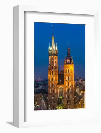 Poland, Krakow. Market Square at Night.-bloodua-Framed Photographic Print