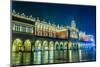 Poland, Krakow. Market Square at Night.-bloodua-Mounted Photographic Print