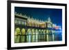 Poland, Krakow. Market Square at Night.-bloodua-Framed Photographic Print