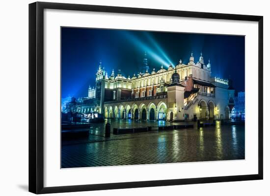 Poland, Krakow. Market Square at Night.-bloodua-Framed Photographic Print