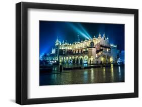 Poland, Krakow. Market Square at Night.-bloodua-Framed Photographic Print