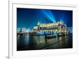 Poland, Krakow. Market Square at Night.-bloodua-Framed Photographic Print