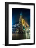 Poland, Krakow. Market Square at Night.-bloodua-Framed Photographic Print