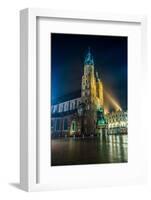 Poland, Krakow. Market Square at Night.-bloodua-Framed Photographic Print