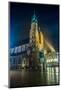 Poland, Krakow. Market Square at Night.-bloodua-Mounted Photographic Print