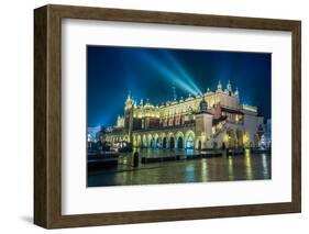 Poland, Krakow. Market Square at Night.-bloodua-Framed Photographic Print