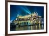 Poland, Krakow. Market Square at Night.-bloodua-Framed Photographic Print