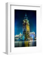 Poland, Krakow. Market Square at Night.-bloodua-Framed Photographic Print