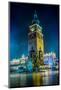 Poland, Krakow. Market Square at Night.-bloodua-Mounted Photographic Print