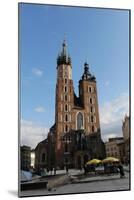 Poland. Krakow. View of the Central Market Square with Saint Mary's Basilica Founded in 1222 by…-null-Mounted Giclee Print