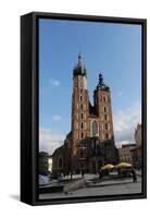 Poland. Krakow. View of the Central Market Square with Saint Mary's Basilica Founded in 1222 by…-null-Framed Stretched Canvas