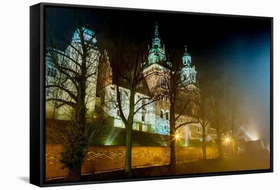 Poland, Krakow. Wawel Castle and Wistula . Krakow Poland.-bloodua-Framed Stretched Canvas