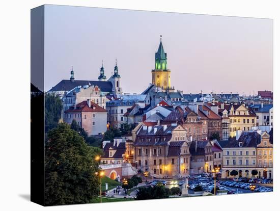 Poland, Lublin Voivodeship, City of Lublin, Old Town Skyline at twilight-Karol Kozlowski-Stretched Canvas