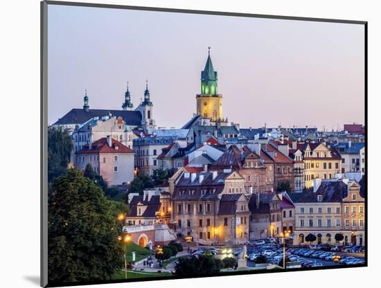 Poland, Lublin Voivodeship, City of Lublin, Old Town Skyline at twilight-Karol Kozlowski-Mounted Photographic Print