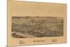 Poland, New York - Panoramic Map-Lantern Press-Mounted Premium Giclee Print