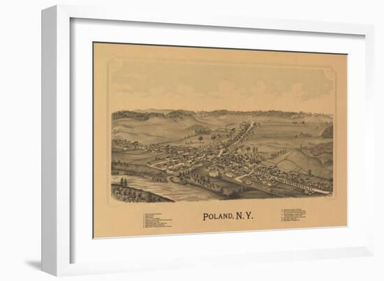 Poland, New York - Panoramic Map-Lantern Press-Framed Art Print